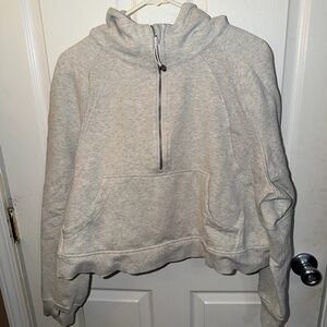 Women's Lululemon Gray Half-Zip cropped Scuba
